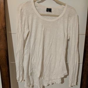 Sheer white long sleeve shirt